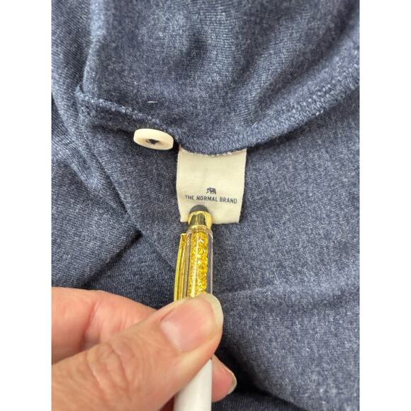 The Normal Brand Men's XXL 2XL Puremeso Henley Blue Chambray Long Sleeve Shirt - Picture 7 of 16